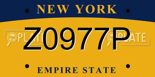 Z0977P New York License Plate