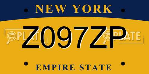 Z097ZP New York License Plate