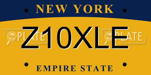 Z10XLE New York License Plate