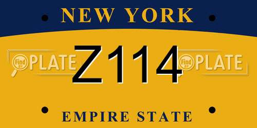 Z114 New York License Plate