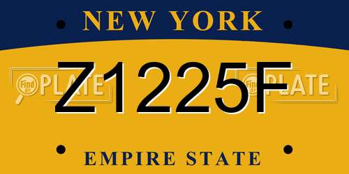 Z1225F New York License Plate