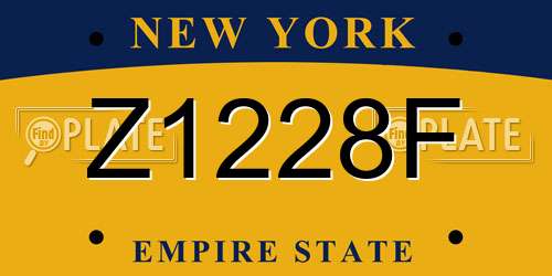 Z1228F New York License Plate
