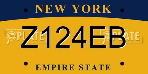 Z124EB New York License Plate