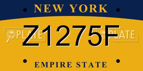 Z1275F New York License Plate