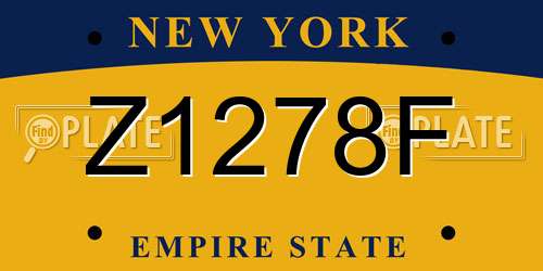 Z1278F New York License Plate