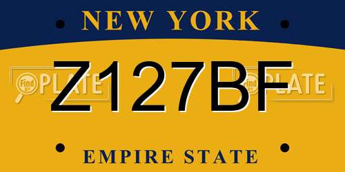 Z127BF New York License Plate