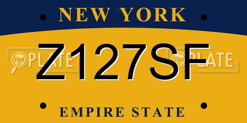 Z127SF New York License Plate