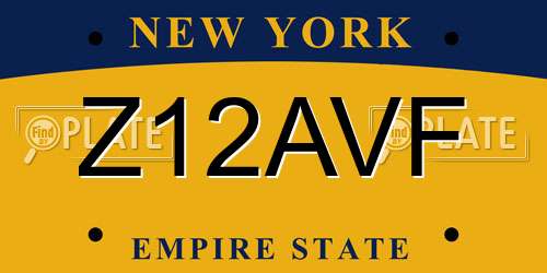 Z12AVF New York License Plate
