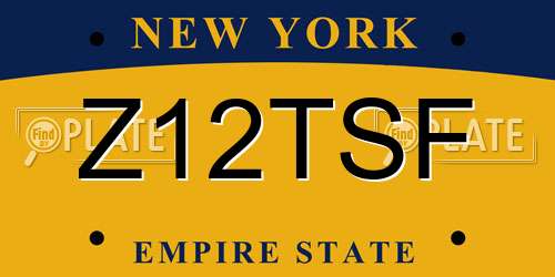 Z12TSF New York License Plate