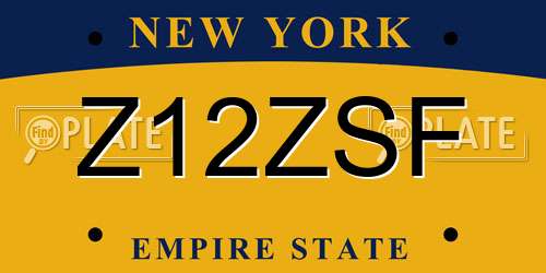 Z12ZSF New York License Plate