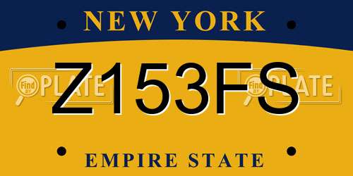 Z153FS New York License Plate