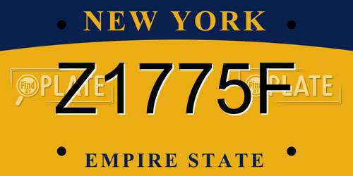 Z1775F New York License Plate