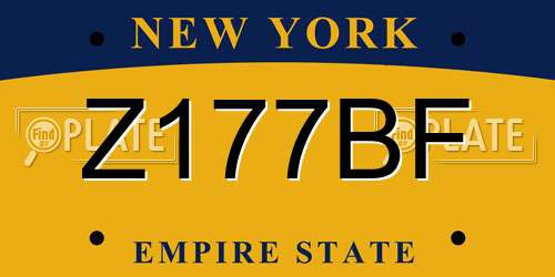 Z177BF New York License Plate