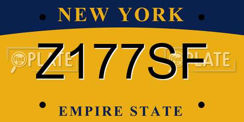 Z177SF New York License Plate