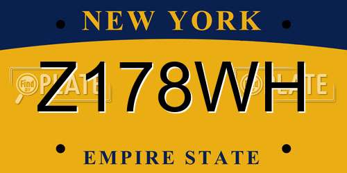 Z178WH New York License Plate