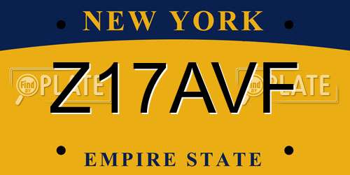 Z17AVF New York License Plate