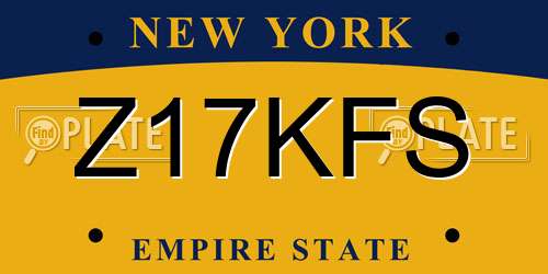 Z17KFS New York License Plate