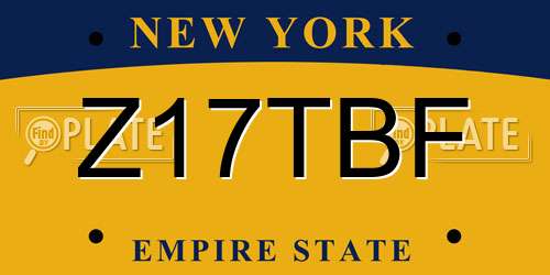 Z17TBF New York License Plate