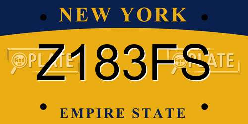 Z183FS New York License Plate