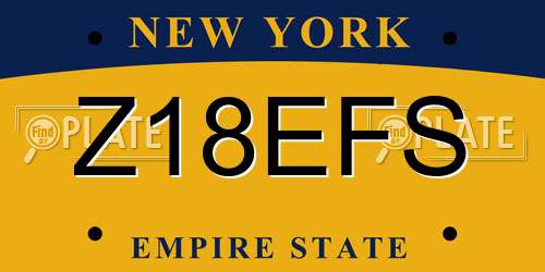 Z18EFS New York License Plate