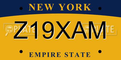 Z19XAM New York License Plate