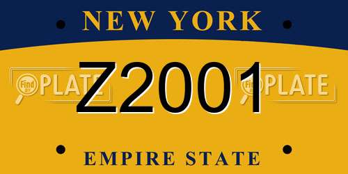 Z2001 New York License Plate