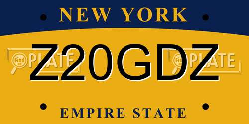 Z20GDZ New York License Plate