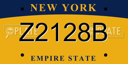 Z2128B New York License Plate