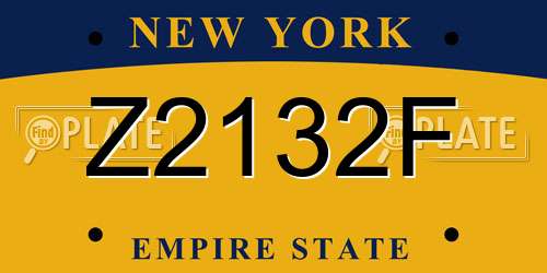 Z2132F New York License Plate
