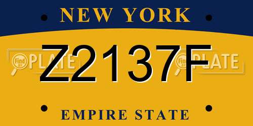 Z2137F New York License Plate