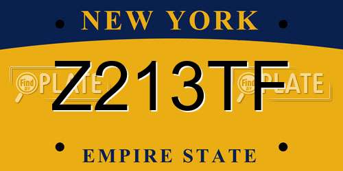 Z213TF New York License Plate
