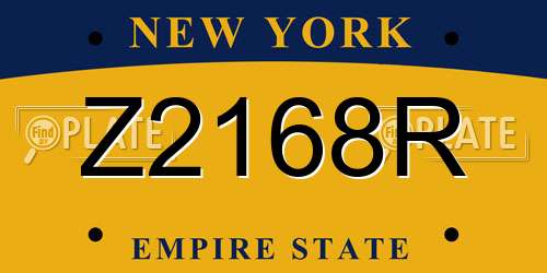 Z2168R New York License Plate
