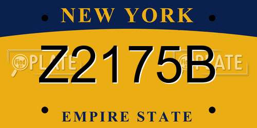 Z2175B New York License Plate