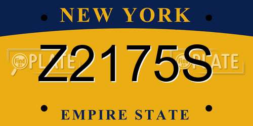 Z2175S New York License Plate