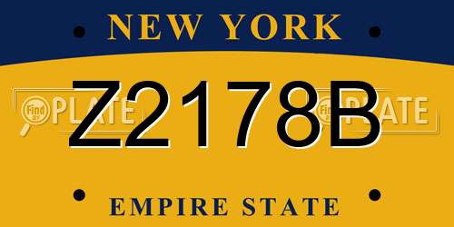 Z2178B New York License Plate