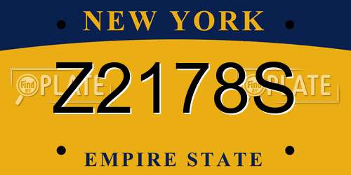 Z2178S New York License Plate