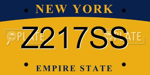 Z217SS New York License Plate