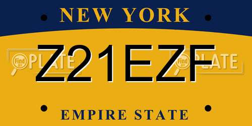 Z21EZF New York License Plate