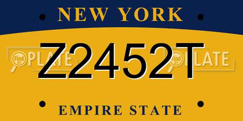 Z2452T New York License Plate