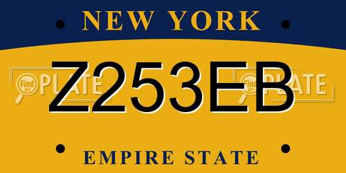 Z253EB New York License Plate