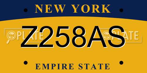 Z258AS New York License Plate