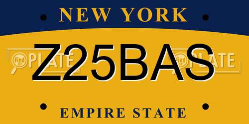 Z25BAS New York License Plate