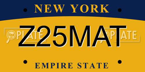 Z25MAT New York License Plate