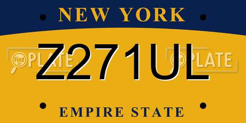 Z271UL New York License Plate