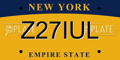 Z27IUL New York License Plate