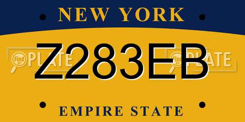 Z283EB New York License Plate