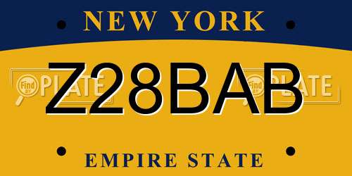 Z28BAB New York License Plate