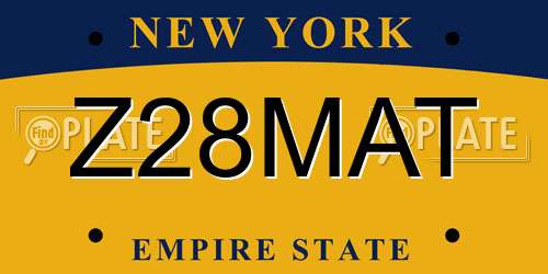 Z28MAT New York License Plate