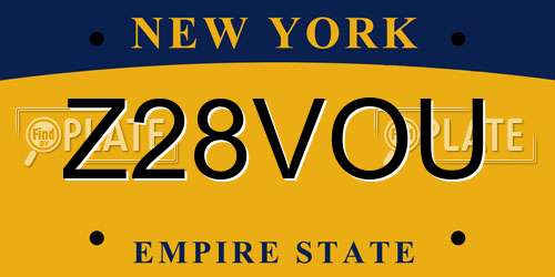 Z28VOU New York License Plate