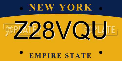 Z28VQU New York License Plate